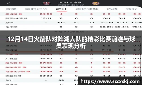12月14日火箭队对阵湖人队的精彩比赛前瞻与球员表现分析